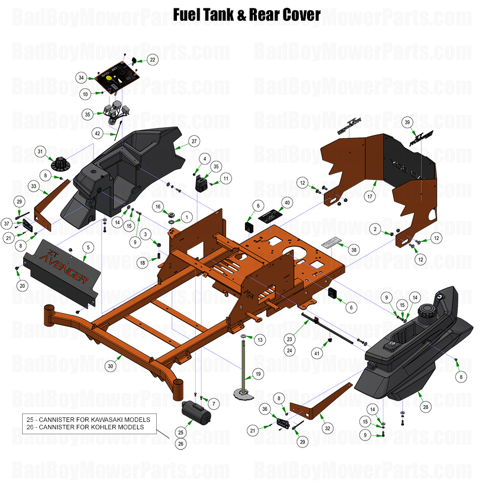 2025 ZT Avenger - Fuel Tank & Rear Cover